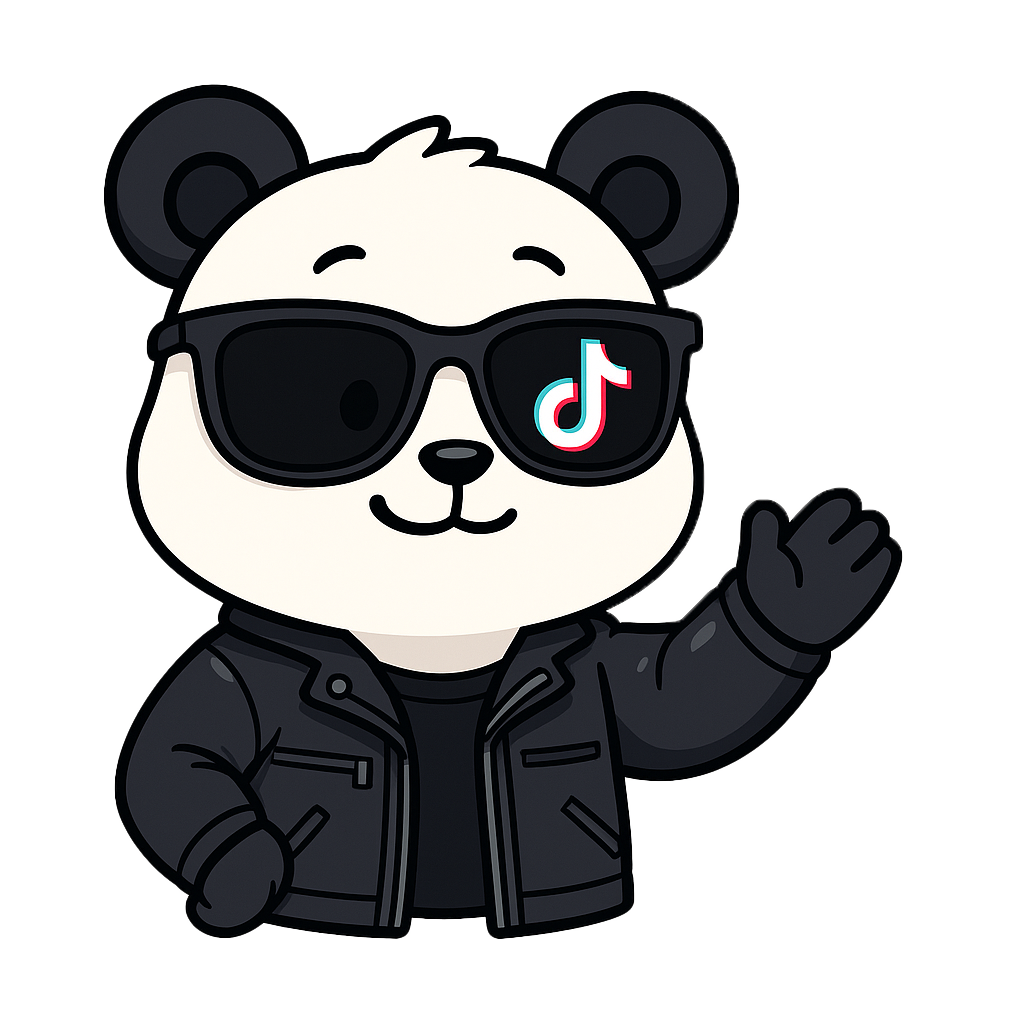 ポイントを指差すパンダ